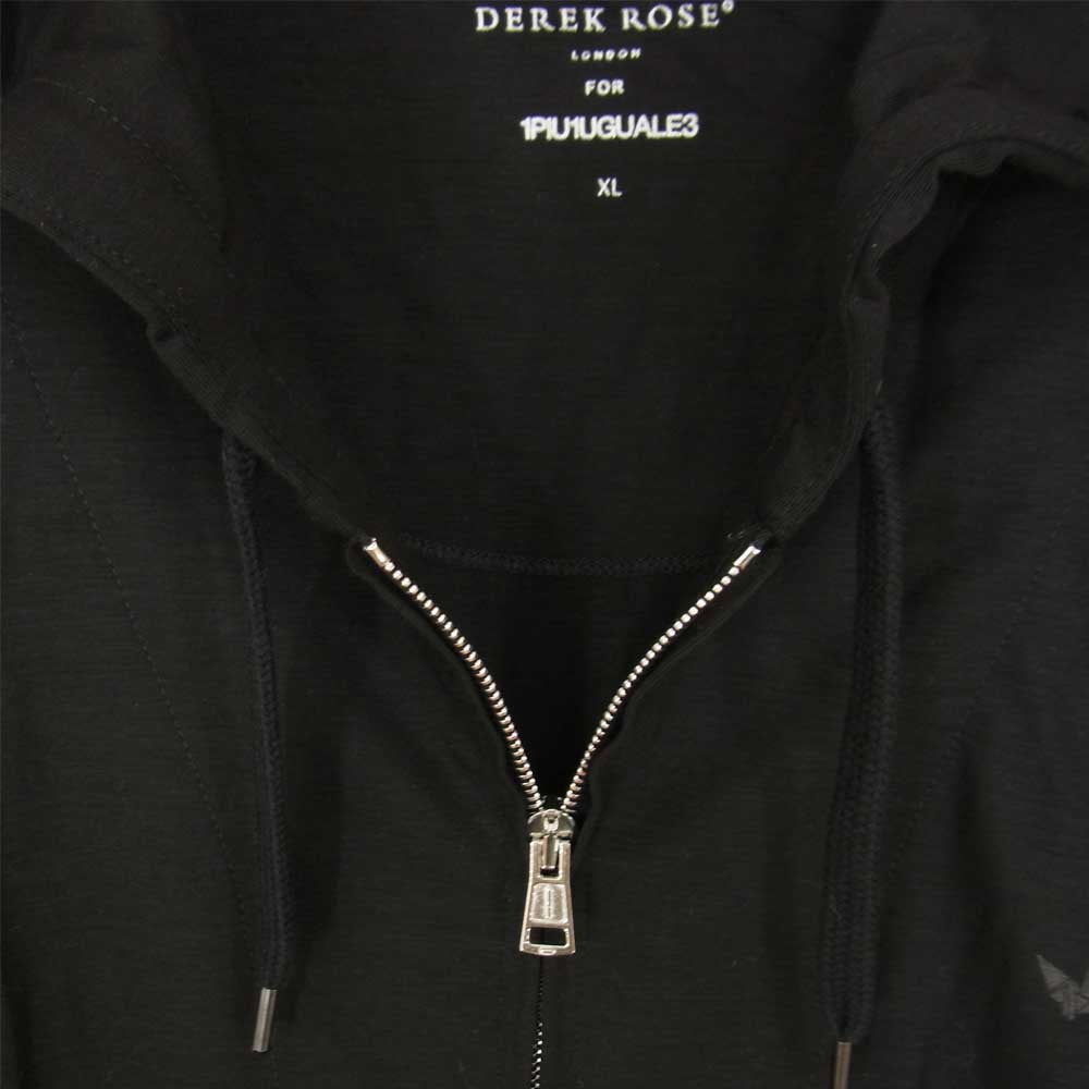 1piu1uguale3 ウノピュウノウグァーレトレ MRB490 113 × DEREK ROSE ZIP PARKA ジップ パーカー ブラック系 XL【美品】【中古】