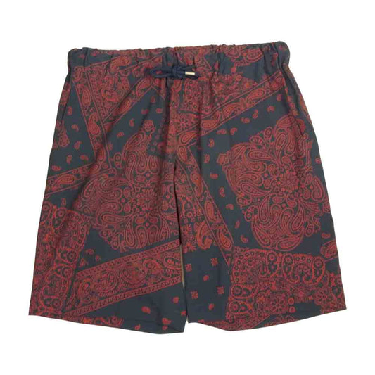 1piu1uguale3 ウノピュウノウグァーレトレ MRP317POE070 x LEON BANDANA SHORTS レオン バンダナ ショートパンツ レッド系 ネイビー系 5【美品】【中古】