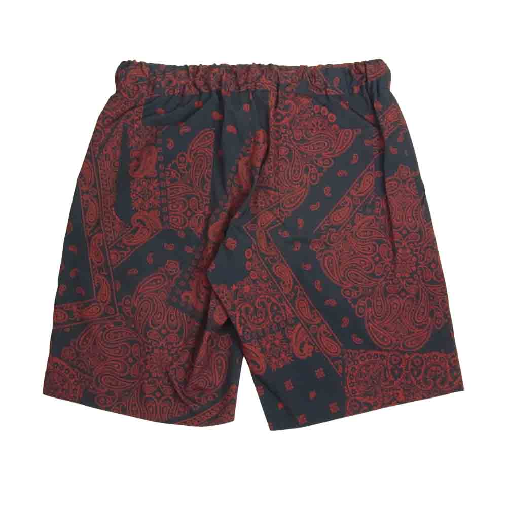 1piu1uguale3 ウノピュウノウグァーレトレ MRP317POE070 x LEON BANDANA SHORTS レオン バンダナ ショートパンツ レッド系 ネイビー系 5【美品】【中古】
