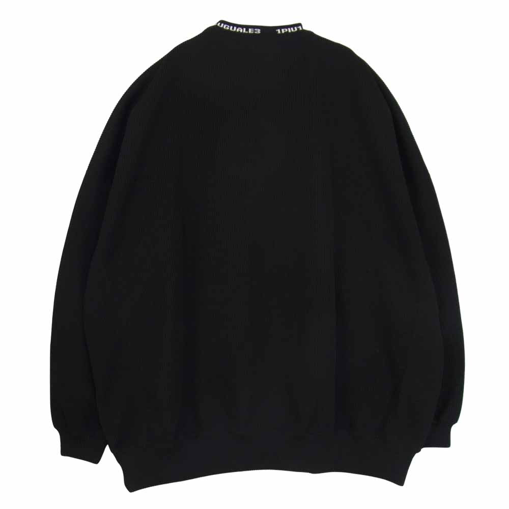 1piu1uguale3 ウノピュウノウグァーレトレ SK003 KT01 99 113 SPORT KNIT BIG CREW スポーツ ニット ビッグ クルー ブラック系 Ⅳ【美品】【中古】