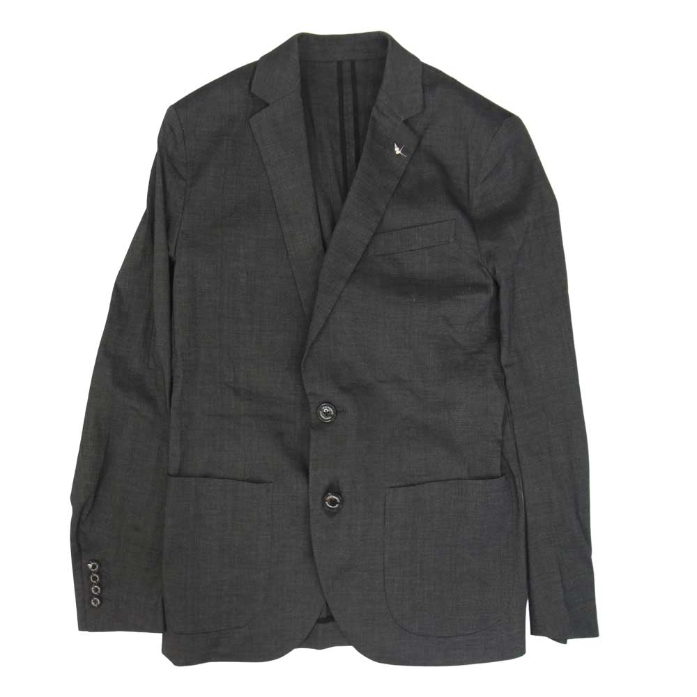 1piu1uguale3 ウノピュウノウグァーレトレ MRB417 NEW TRAVEL JACKET STRETCH COTTON LINEN ストレッチ 2B 旅 テーラード ジャケット グレー系 V【美品】【中古】