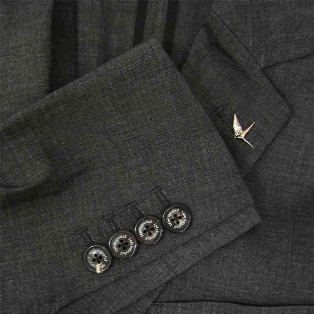 1piu1uguale3 ウノピュウノウグァーレトレ MRB417 NEW TRAVEL JACKET STRETCH COTTON LINEN ストレッチ 2B 旅 テーラード ジャケット グレー系 V【美品】【中古】