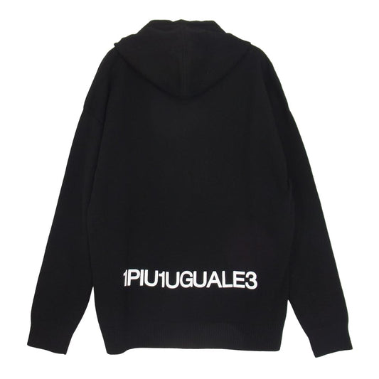 1piu1uguale3 ウノピュウノウグァーレトレ MRK236 CAS026 バックロゴ カシミヤ パーカー ブラック系 V【美品】【中古】