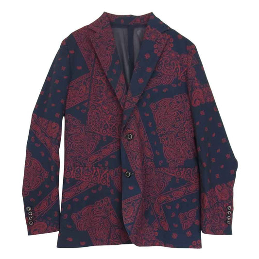 1piu1uguale3 ウノピュウノウグァーレトレ MRB351 POE070 x LEON BANDANA JACKET レオン バンダナ ジャケット ネイビー系 Ⅴ【美品】【中古】