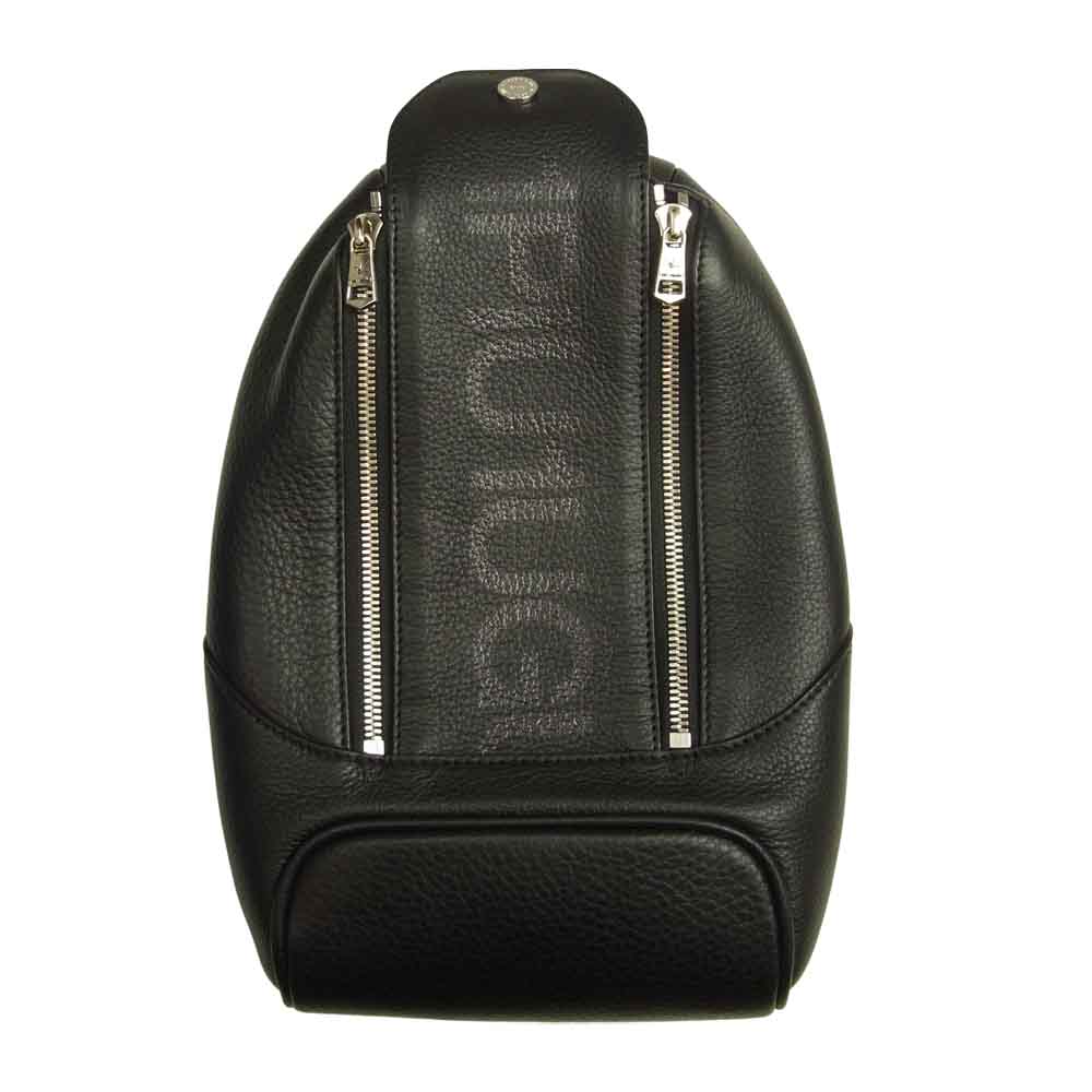 1piu1uguale3 ウノピュウノウグァーレトレ MRG432 COW118 PELLE MORBIDA ペッレモルビダ シュリンクレザー ショルダー バッグ ブラック系【美品】【中古】