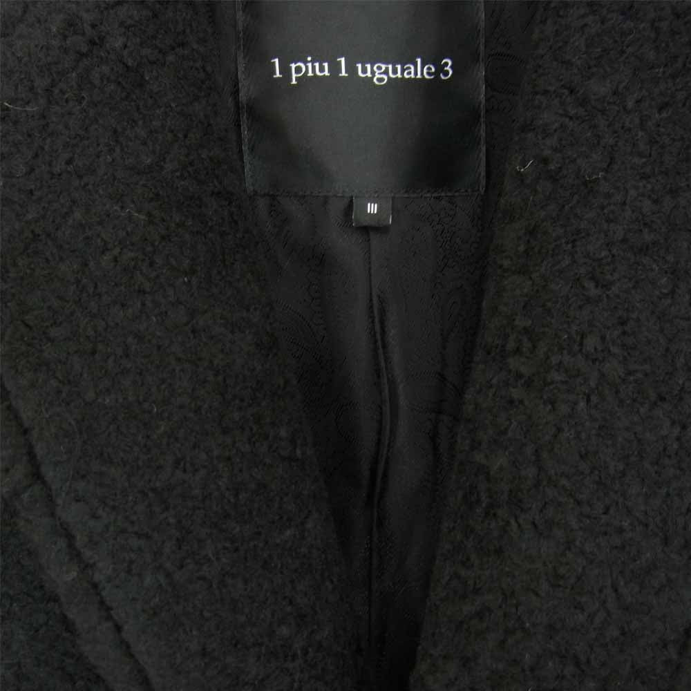 1piu1uguale3 ウノピュウノウグァーレトレ MRC132 WSL005 CHESTER COAT チェスター コート ブラック系 III【極上美品】【中古】