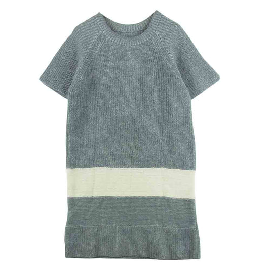 ISSEY MIYAKE イッセイミヤケ HA63KT330 HaaT ハート ライン ロング 半袖 ニット カットソー グレー系 2【中古】