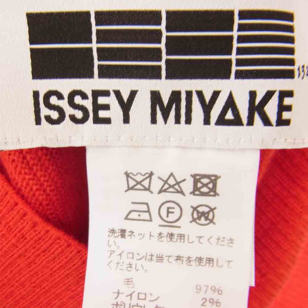 ISSEY MIYAKE イッセイミヤケ 132.5 IL03KN732 FLAT RIB KNIT フラット リブ ハイネック ニット レッド レッド系 2【中古】