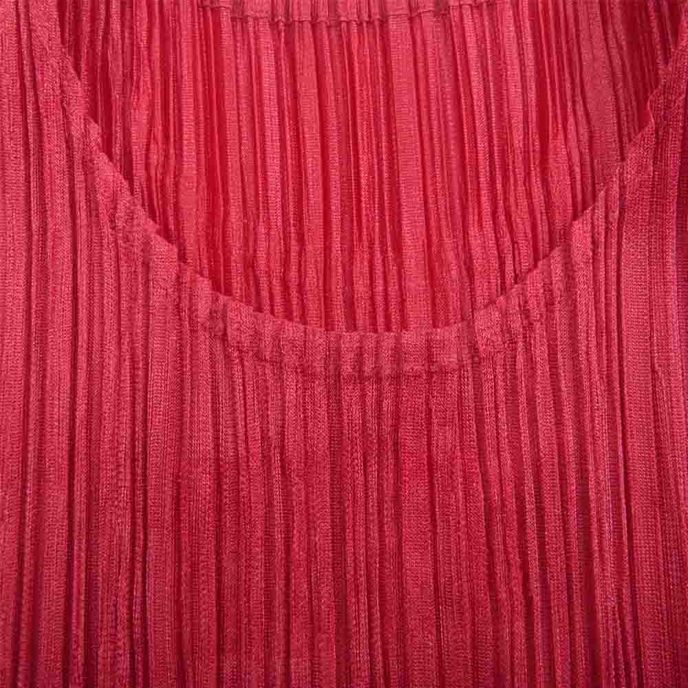 PLEATS PLEASE プリーツプリーズ イッセイミヤケ PP91-JK551 プリーツ加工 フレア 半袖 カットソー ピンク系 3【中古】
