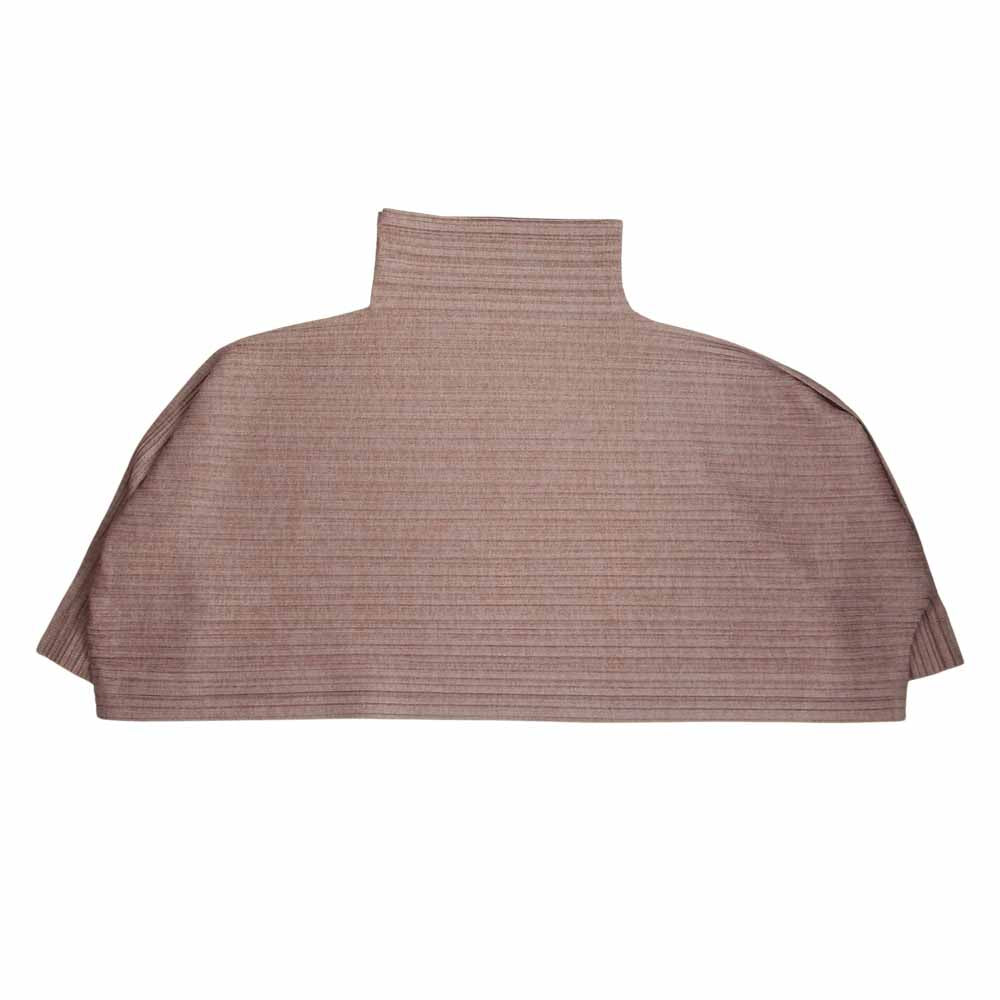 PLEATS PLEASE プリーツプリーズ イッセイミヤケ PP83-JK691 横プリーツ加工 編地柄 ハイネック ワイドシルエット カットソー ブルー系 レッド系 3【中古】