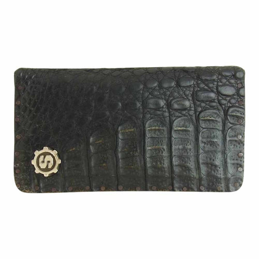 STARLIN GEAR スターリンギア 100year wallet クロコ レザー ウォレット ブラック系【中古】