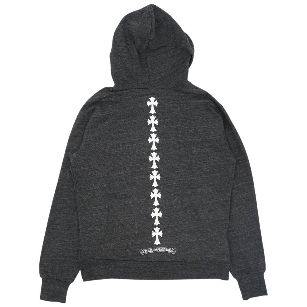 CHROME HEARTS クロムハーツ（原本無） 国内正規品 ダガージップ クロス プリント パーカー ダークグレー系 S【中古】