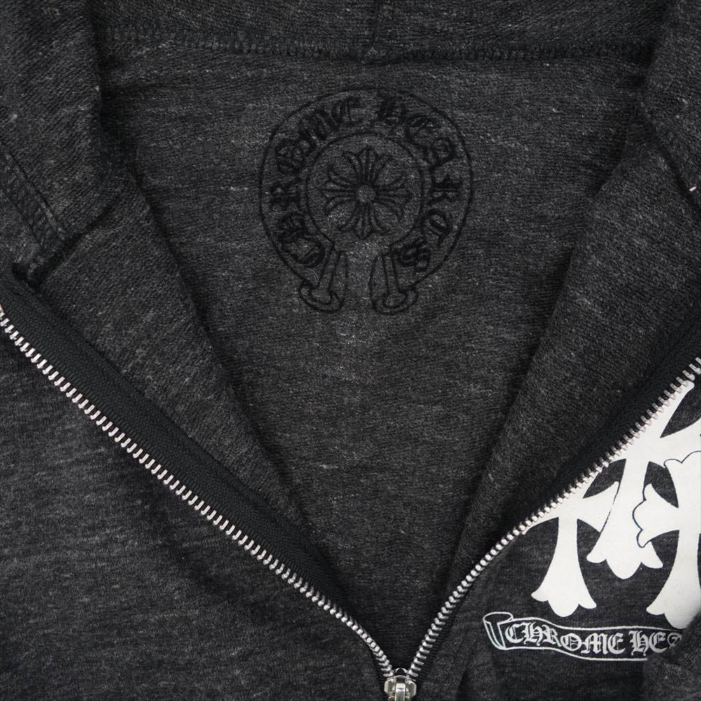 CHROME HEARTS クロムハーツ（原本無） 国内正規品 ダガージップ クロス プリント パーカー ダークグレー系 S【中古】