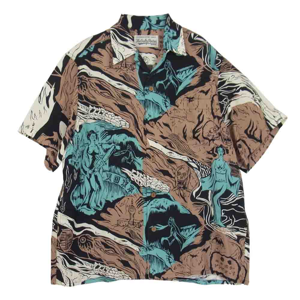 WACKO MARIA ワコマリア 20SS HAWAIIAN SHIRT S/S エロゾンビ アロハシャツ ブラウン系 XS【美品】【中古】