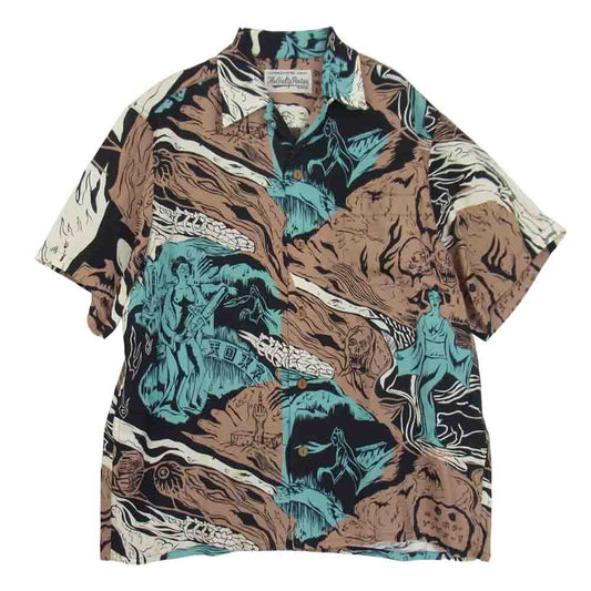 WACKO MARIA ワコマリア 20SS HAWAIIAN SHIRT S/S エロゾンビ アロハシャツ ブラウン系 XS【美品】【中古】