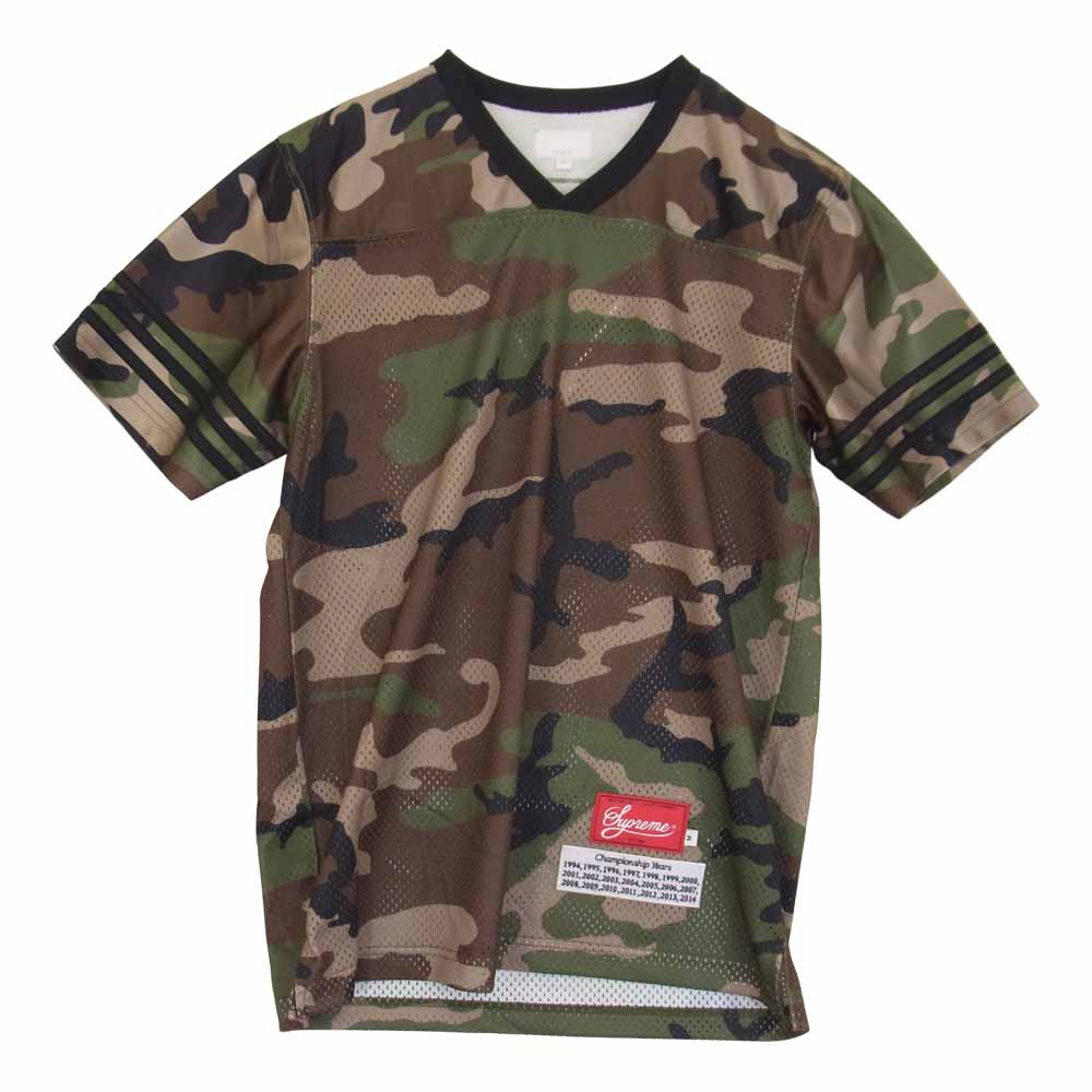Supreme シュプリーム 14SS Championship Football Top チャンピオンシップ フットボール メッシュ トップ 半袖 カーキ系 M【中古】