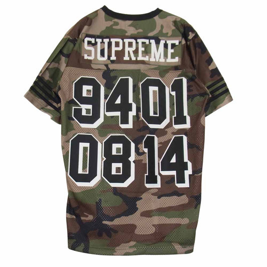 Supreme シュプリーム 14SS Championship Football Top チャンピオンシップ フットボール メッシュ トップ 半袖 カーキ系 M【中古】