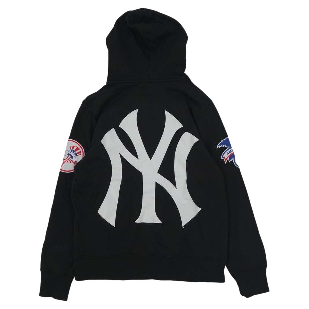 Supreme シュプリーム 15SS New York Yankees Hooded Sweatshirt ニューヨークヤンキース フーデッド スウェット シャツ プルオーバーパーカー ブラック系 M【中古】