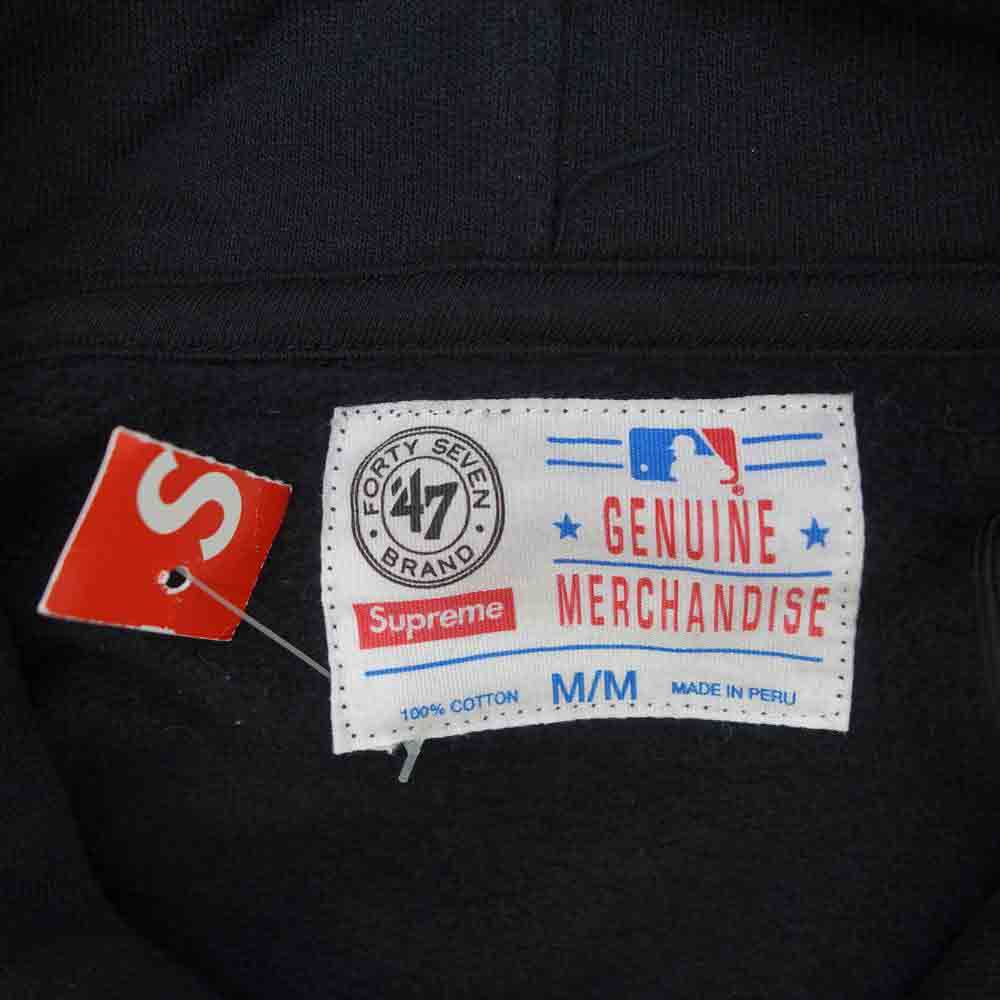 Supreme シュプリーム 15SS New York Yankees Hooded Sweatshirt ニューヨークヤンキース フーデッド スウェット シャツ プルオーバーパーカー ブラック系 M【中古】