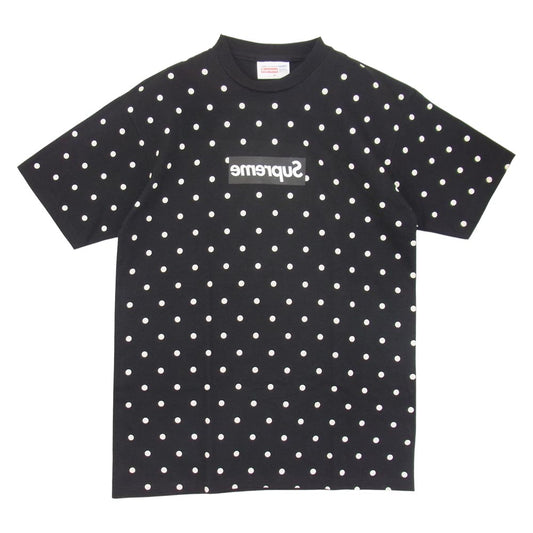 Supreme シュプリーム 12SS × COMME des GARCONS SHIRT Polka Dot Box Logo Tee コムデギャルソン シャツ ポルガ ドット ボックスロゴ 半袖 Tシャツ ブラック ブラック系 M【美品】【中古】