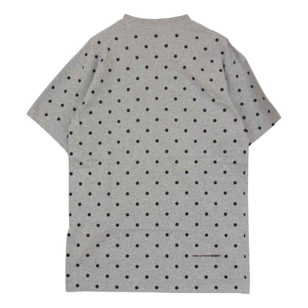 Supreme シュプリーム 12SS × COMME des GARCONS SHIRT Polka Dot Box Logo Tee コムデギャルソン シャツ ポルガ ドット ボックスロゴ 半袖 Tシャツ ホワイト グレー系 M【美品】【中古】