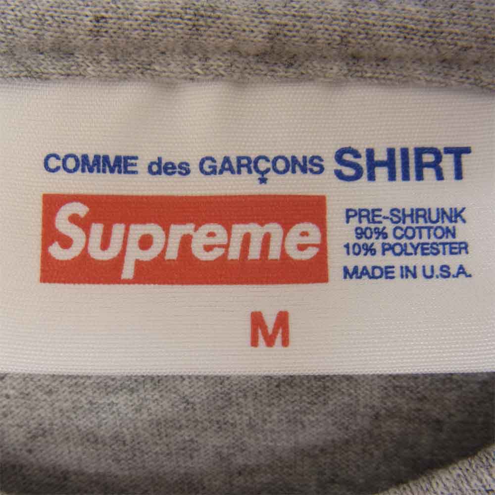 Supreme シュプリーム 12SS × COMME des GARCONS SHIRT Polka Dot Box Logo Tee コムデギャルソン シャツ ポルガ ドット ボックスロゴ 半袖 Tシャツ ホワイト グレー系 M【美品】【中古】