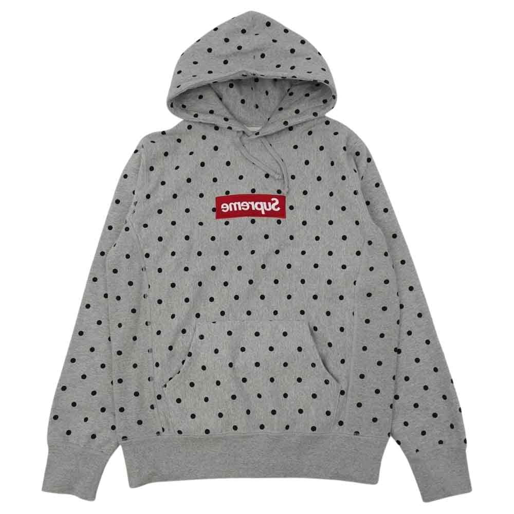 Supreme シュプリーム 12SS × COMME des GARCONS SHIRT Box Logo Pullover コムデギャルソン シャツ ドット ボックスロゴ プルオーバーパーカー グレー系 M【中古】