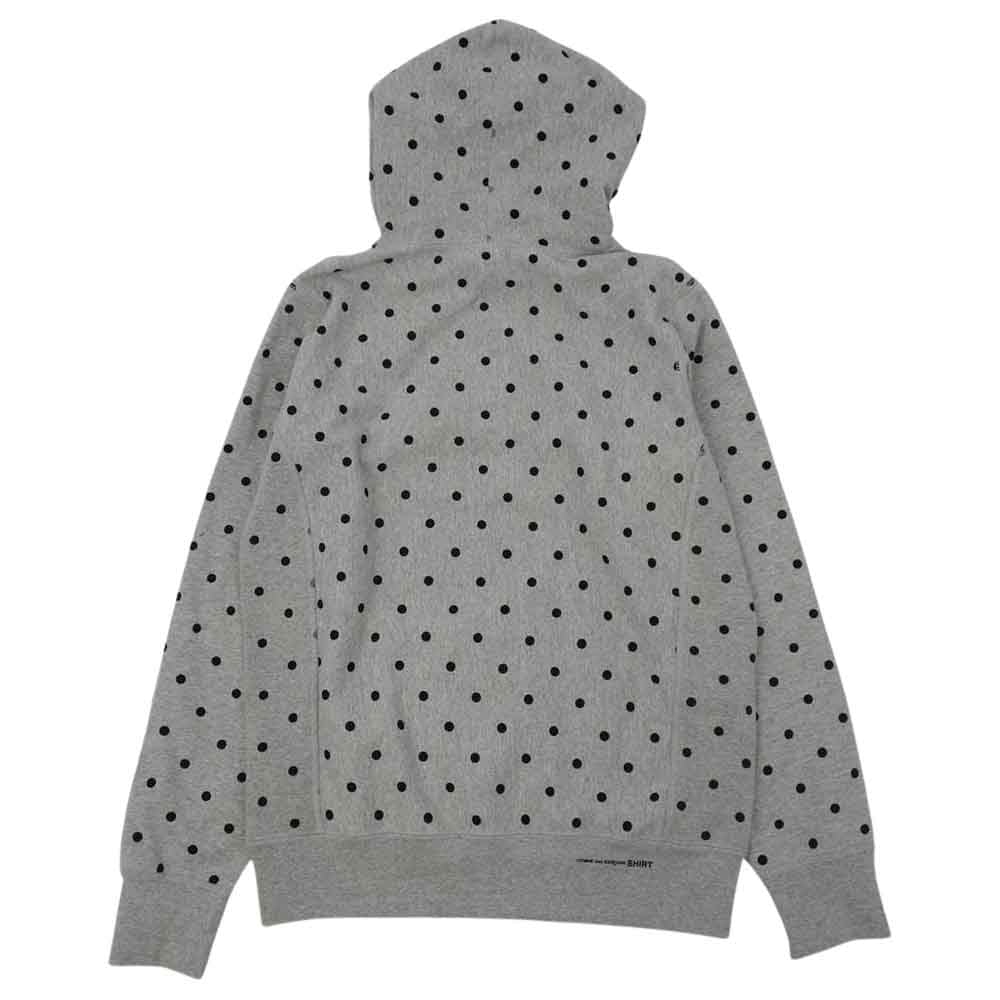 Supreme シュプリーム 12SS × COMME des GARCONS SHIRT Box Logo Pullover コムデギャルソン シャツ ドット ボックスロゴ プルオーバーパーカー グレー系 M【中古】