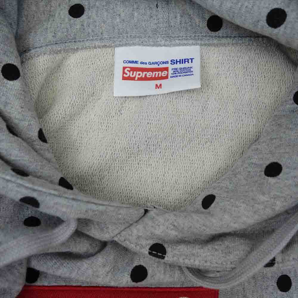 Supreme シュプリーム 12SS × COMME des GARCONS SHIRT Box Logo Pullover コムデギャルソン シャツ ドット ボックスロゴ プルオーバーパーカー グレー系 M【中古】
