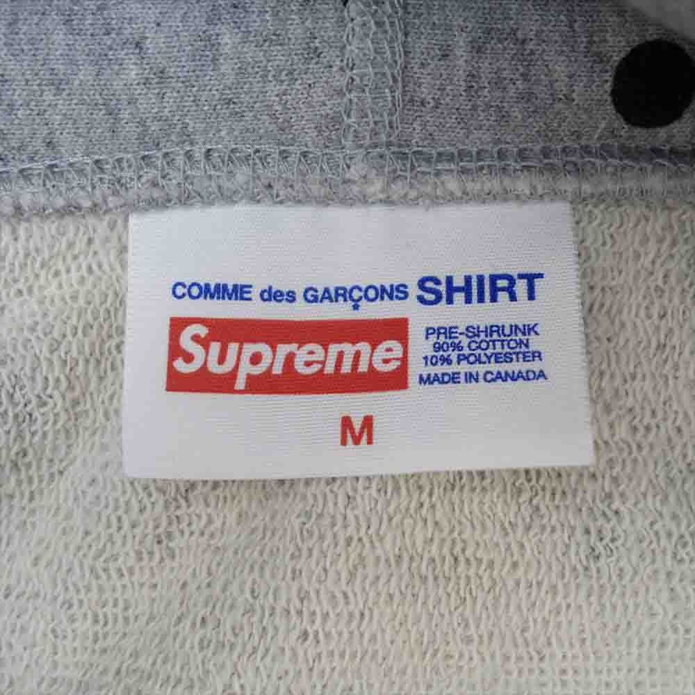 Supreme シュプリーム 12SS × COMME des GARCONS SHIRT Box Logo Pullover コムデギャルソン シャツ ドット ボックスロゴ プルオーバーパーカー グレー系 M【中古】
