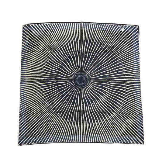 HERMES エルメス カレ 90 太陽 シルク ショール スカーフ ネイビー系【美品】【中古】