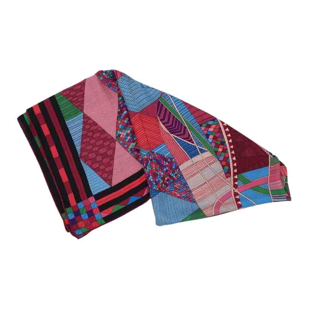HERMES エルメス Patchwork Horse Shawl パッチワーク ハウス ショール 140 スカーフ ストール マルチカラー系【中古】