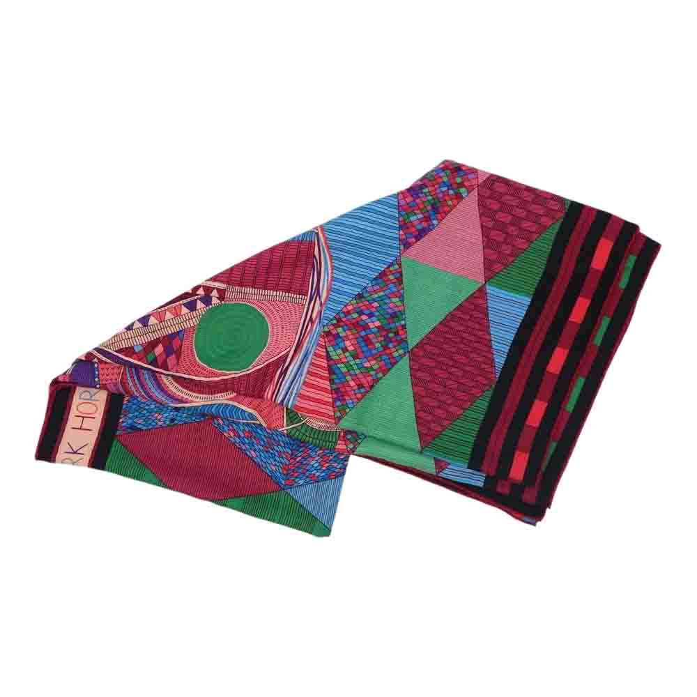 HERMES エルメス Patchwork Horse Shawl パッチワーク ハウス ショール 140 スカーフ ストール マルチカラー系【中古】