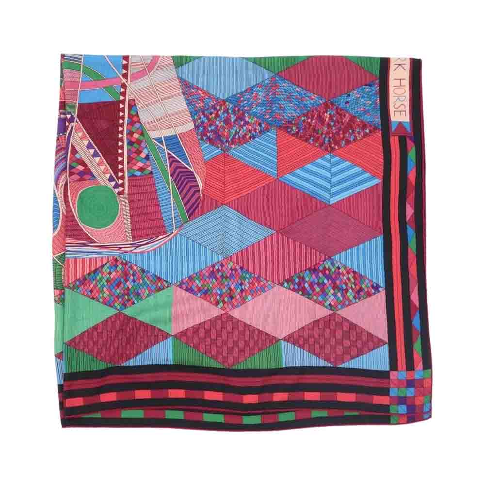 HERMES エルメス Patchwork Horse Shawl パッチワーク ハウス ショール 140 スカーフ ストール マルチカラー系【中古】