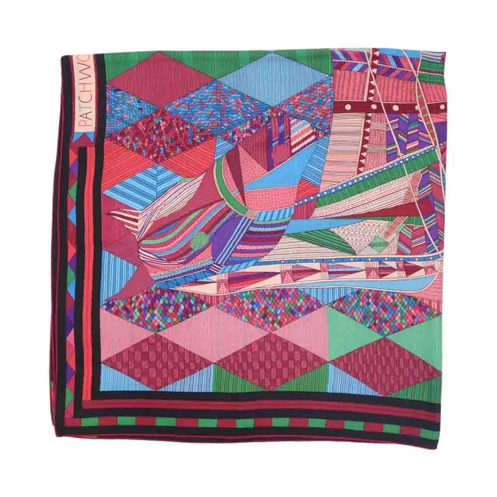 HERMES エルメス Patchwork Horse Shawl パッチワーク ハウス ショール 140 スカーフ ストール マルチカラー系【中古】