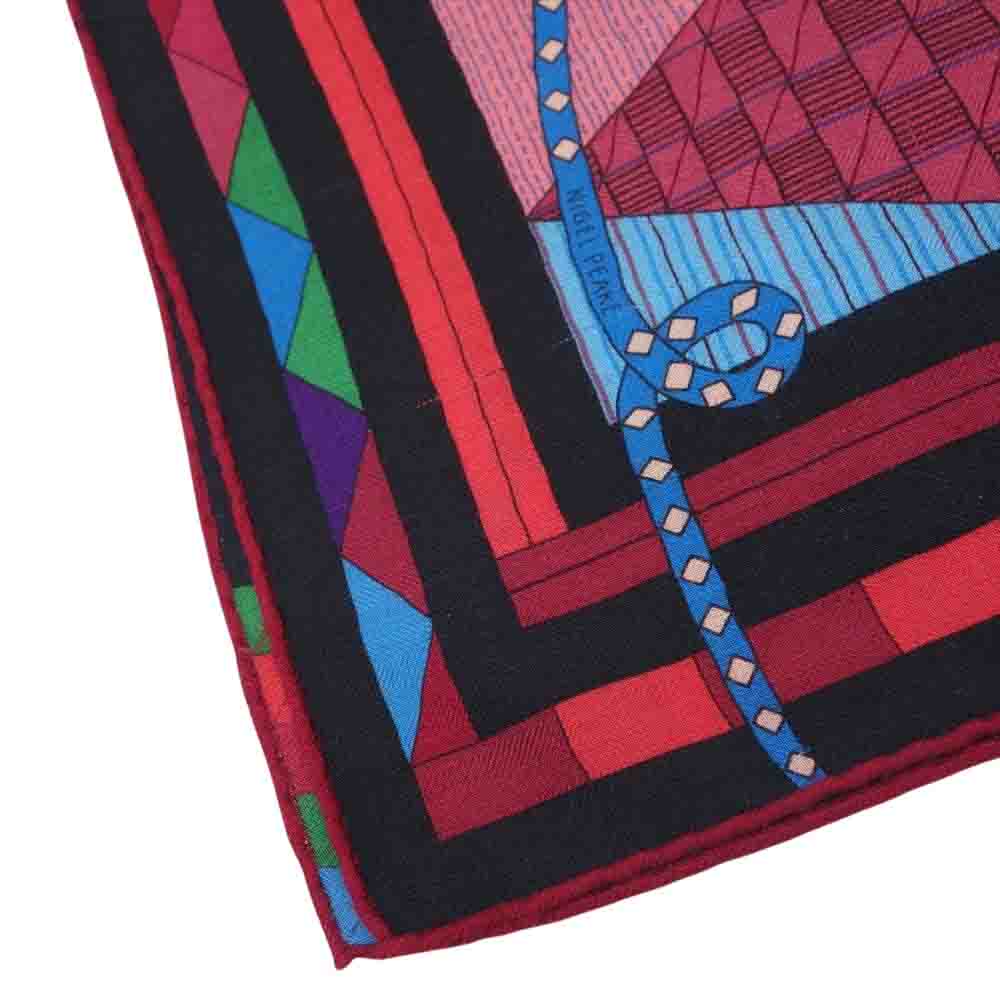 HERMES エルメス Patchwork Horse Shawl パッチワーク ハウス ショール 140 スカーフ ストール マルチカラー系【中古】