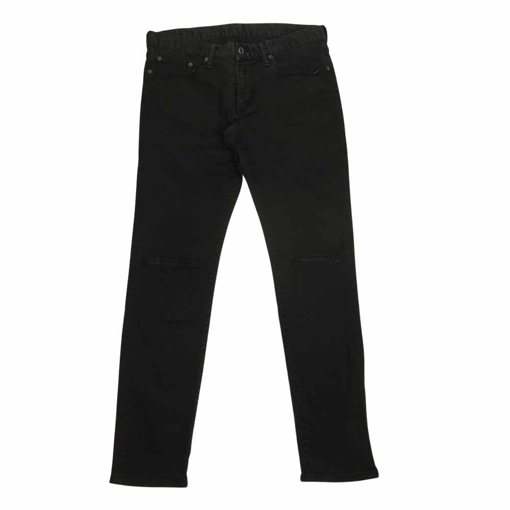 HYSTERIC GLAMOUR ヒステリックグラマー 裏地レオパード ダメージ 加工 スキニー デニム パンツ ブラック系 31【中古】