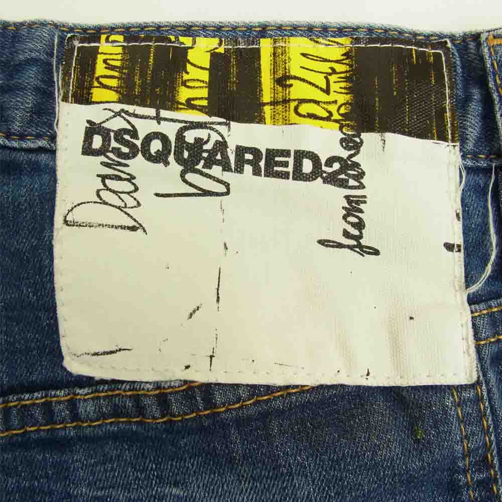 DSQUARED2 ディースクエアード S71LB0625 ダメージ リペア スケーター クラッシュ ボタンフライ デニム パンツ ジーンズ インディゴブルー系 44【中古】