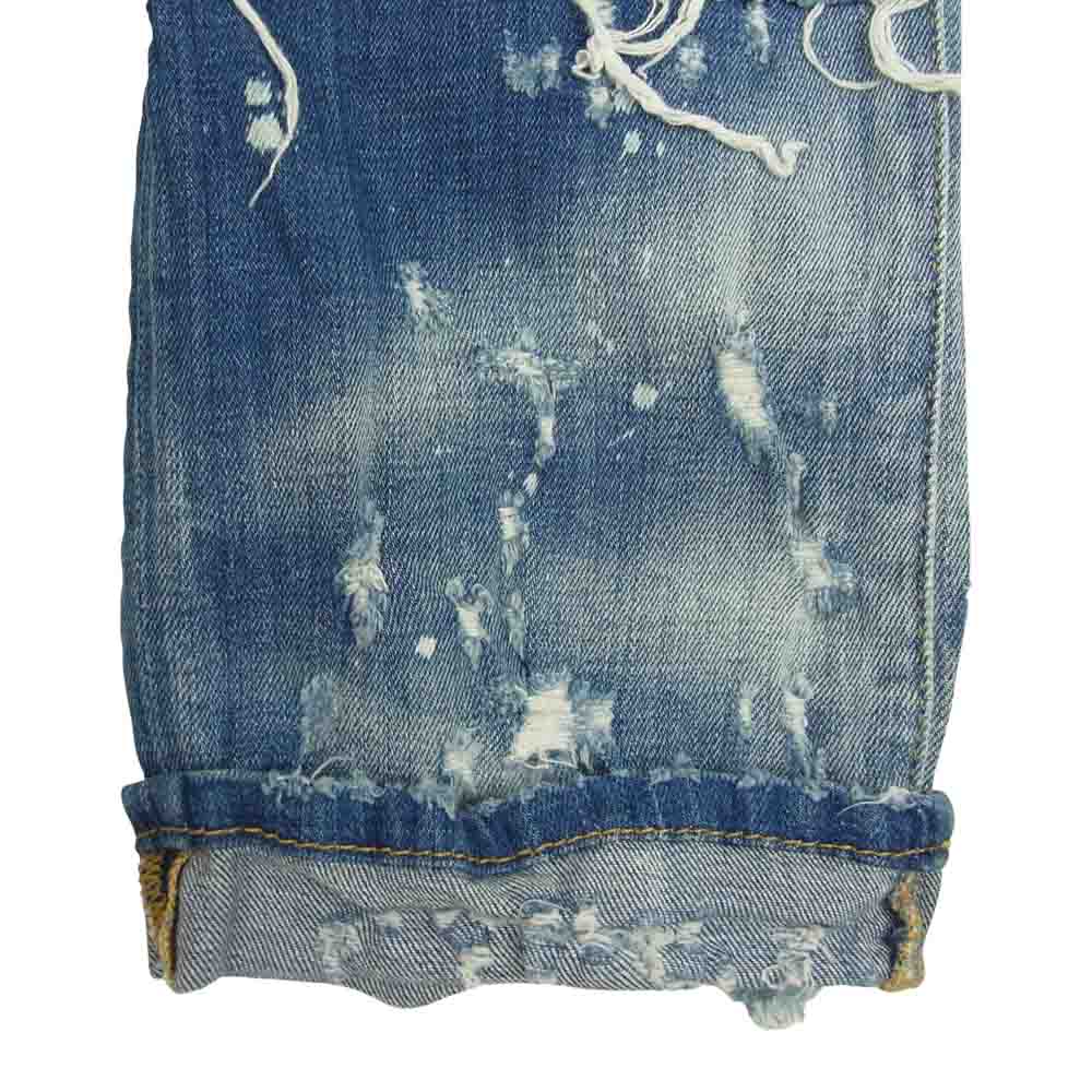 DSQUARED2 ディースクエアード S71LB0267 GLAM HEAD JEAN デストロイ加工 パッチワーク クラッシュ ストレッチ デニム パンツ インディゴブルー系 46【中古】
