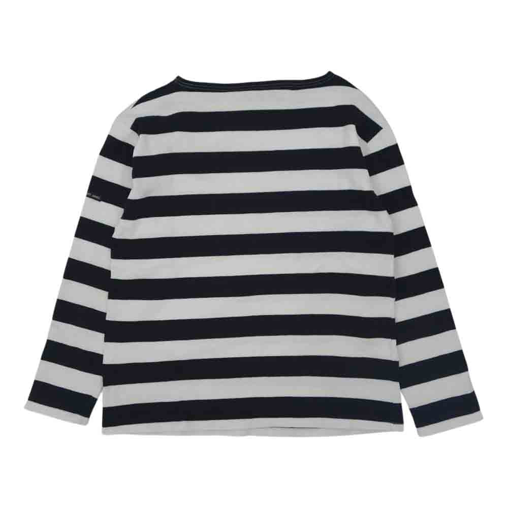 SAINT JAMES セントジェームス ワイド ボーダー バスク シャツ カットソー ホワイト系 ブラック系 36【中古】