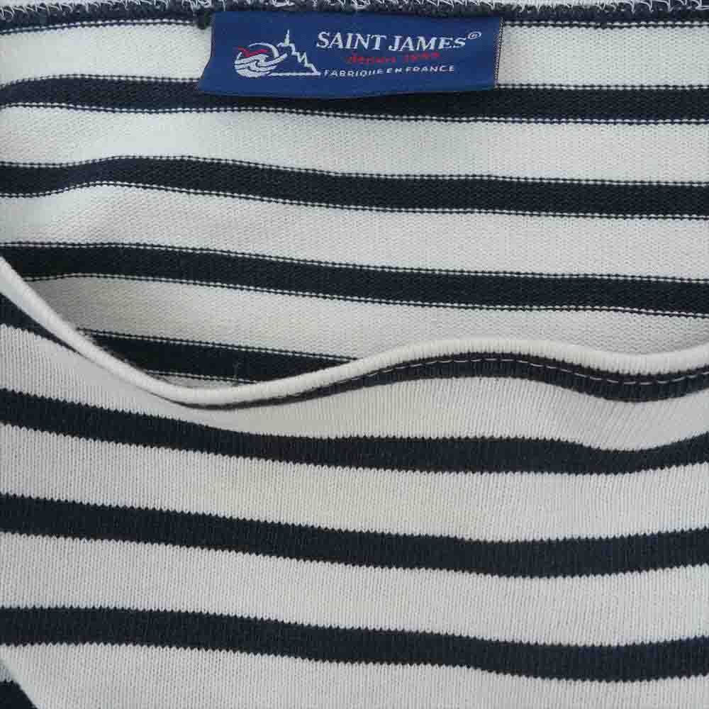 SAINT JAMES セントジェームス ウエッソン ボーダー バスク シャツ カットソー ホワイト系 ブラック系 38【中古】