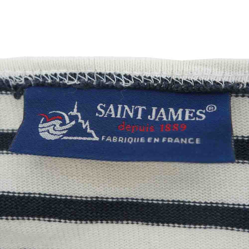 SAINT JAMES セントジェームス ウエッソン ボーダー バスク シャツ カットソー ホワイト系 ブラック系 38【中古】