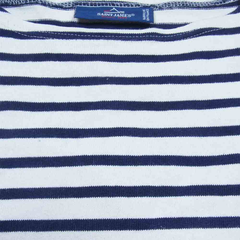 SAINT JAMES セントジェームス 130周年限定 ウエッソン ボーダー バスク シャツ カットソー 白ネイビー 1【中古】