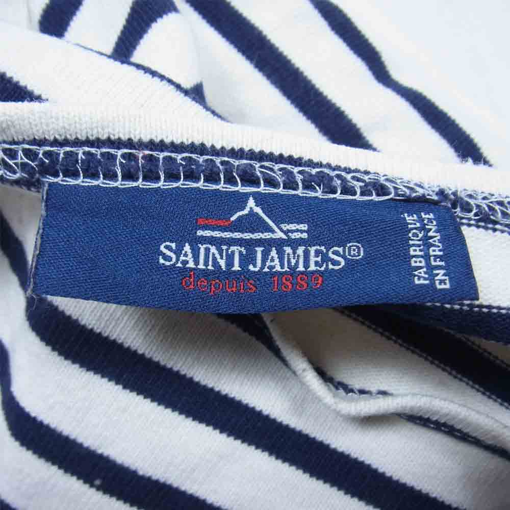SAINT JAMES セントジェームス 130周年限定 ウエッソン ボーダー バスク シャツ カットソー 白ネイビー 1【中古】