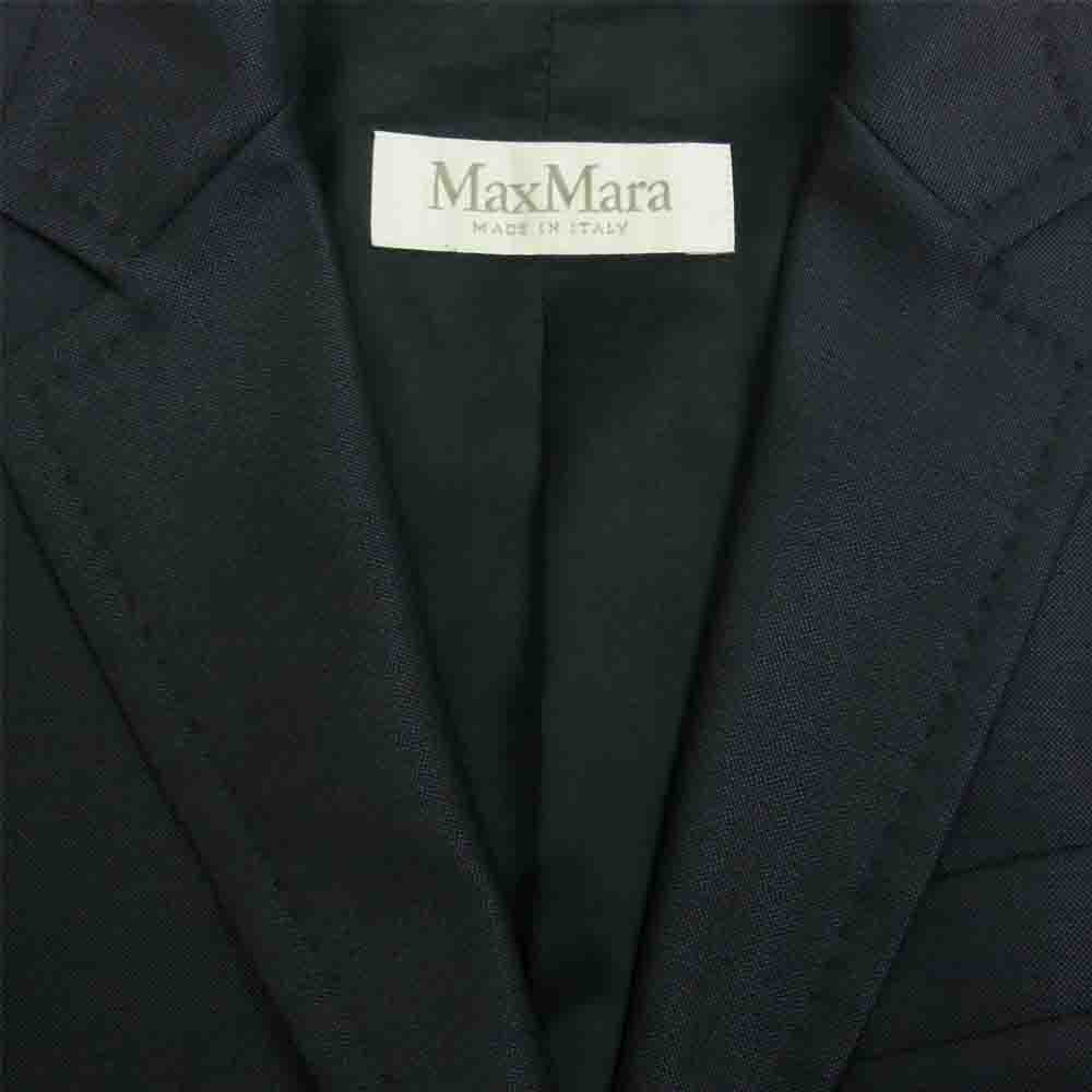 MAX MARA マックスマーラ 国内正規品 白タグ イタリア製 シルク混ウール テーラード ジャケット ネイビー系 38【中古】
