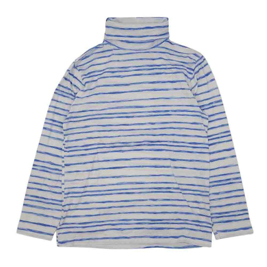 PORTER CLASSIC ポータークラシック ARTIST BORDER TURTLENECK T-SHIRT アーティストボーダー タートルネック Tシャツ ホワイト系 ブルー系 M【中古】