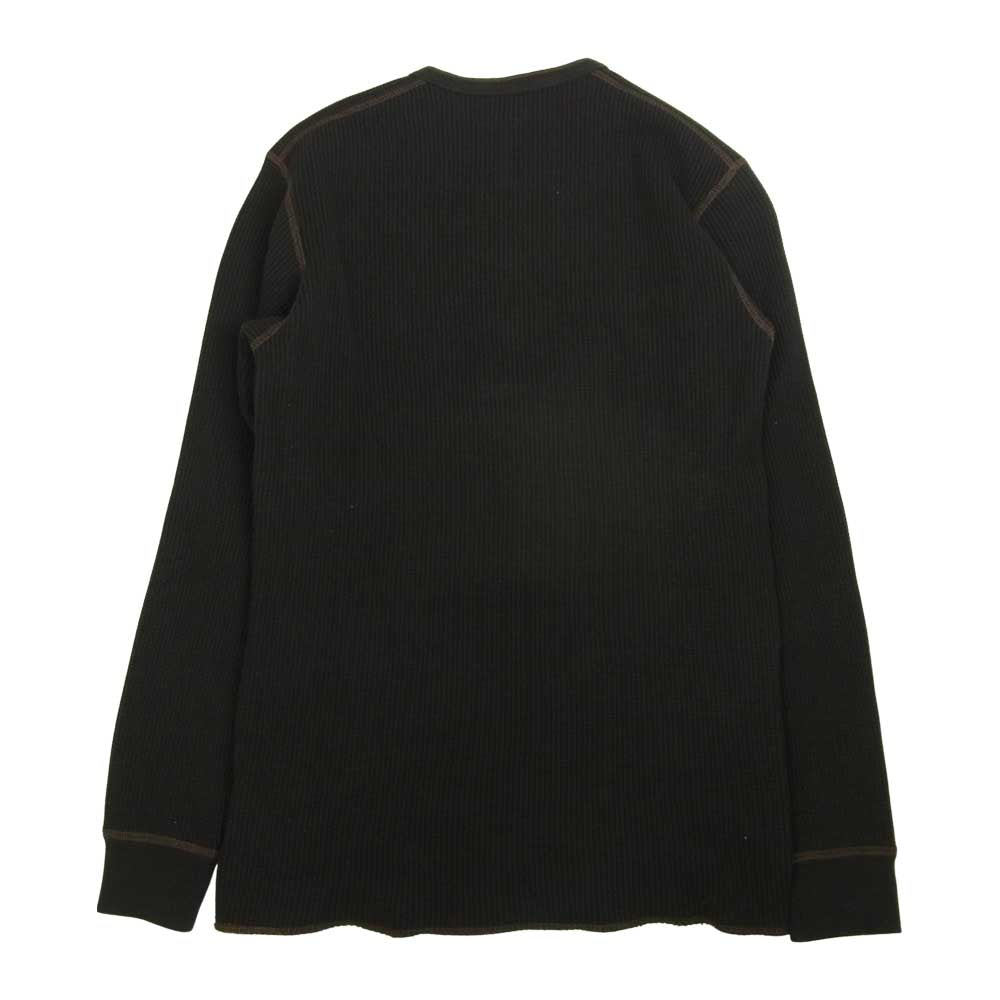 The REAL McCOY'S ザリアルマッコイズ MC17117 JOE McCOY WAFFLE HENLEY SHIRT L/S サーマルシャツ ワッフル ヘンリーネック 長袖 Tシャツ  ブラック系 38【美品】【中古】