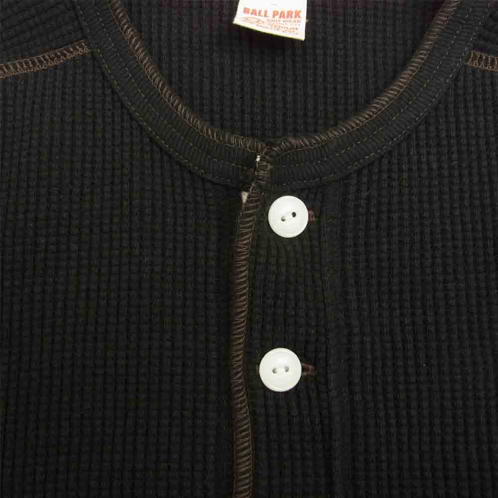 The REAL McCOY'S ザリアルマッコイズ MC17117 JOE McCOY WAFFLE HENLEY SHIRT L/S サーマルシャツ ワッフル ヘンリーネック 長袖 Tシャツ  ブラック系 38【美品】【中古】