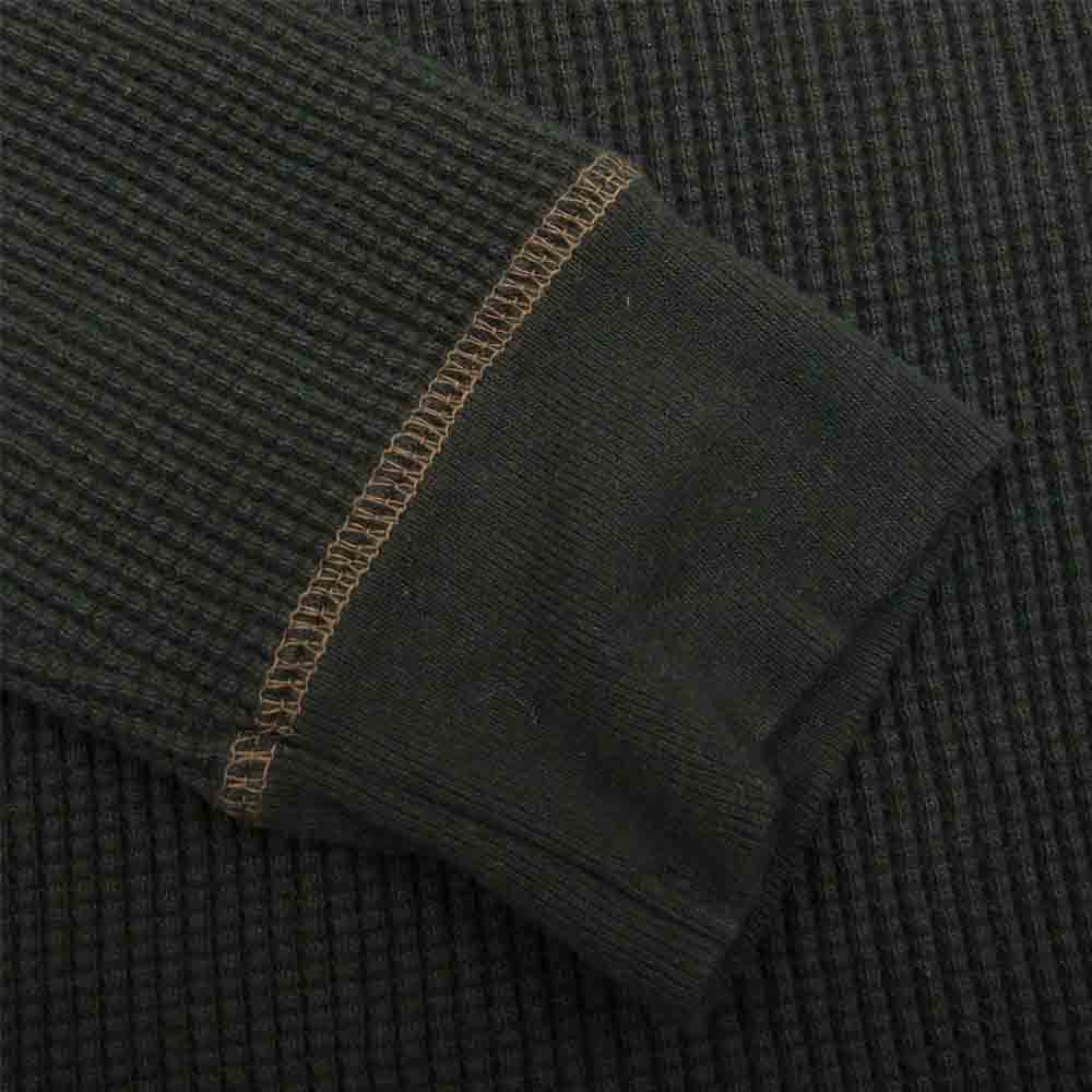 The REAL McCOY'S ザリアルマッコイズ MC17117 JOE McCOY WAFFLE HENLEY SHIRT L/S サーマルシャツ ワッフル ヘンリーネック 長袖 Tシャツ  ブラック系 38【美品】【中古】
