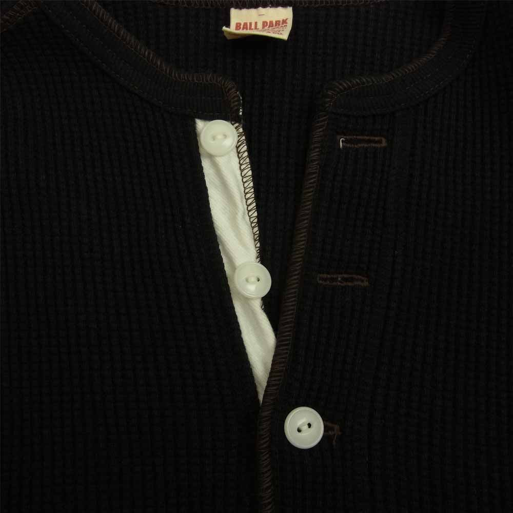 The REAL McCOY'S ザリアルマッコイズ MC17117 JOE McCOY WAFFLE HENLEY SHIRT L/S サーマルシャツ ワッフル ヘンリーネック 長袖 Tシャツ  ブラック系 M【美品】【中古】